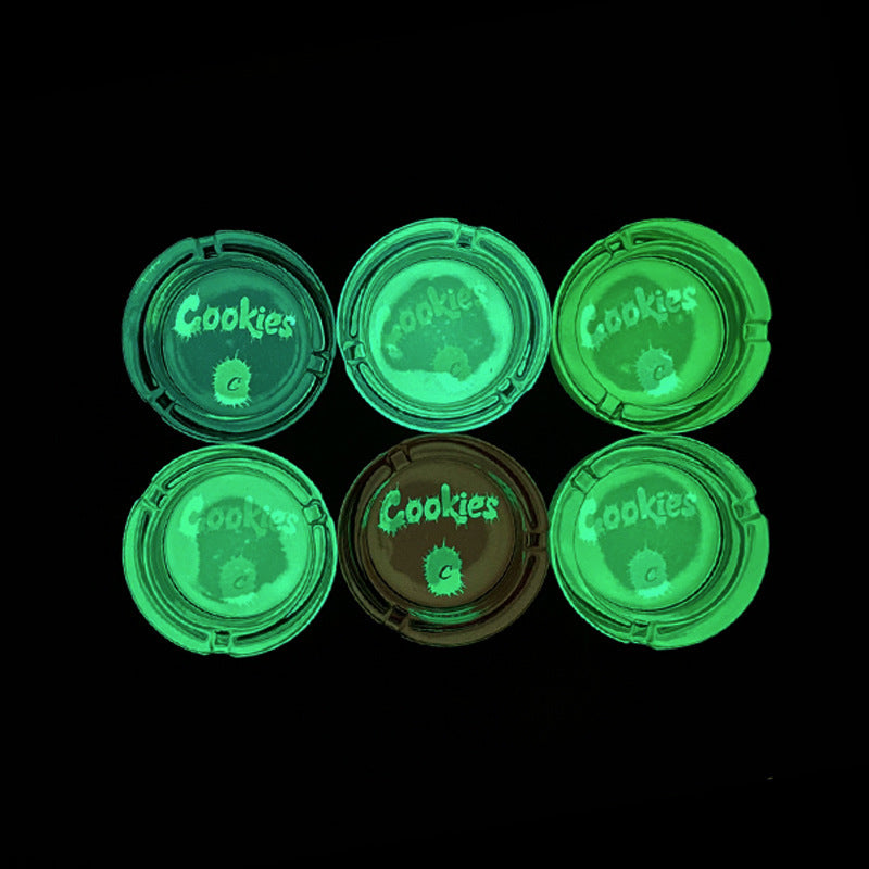 Cookies Printed Luminous Glass Ashtray