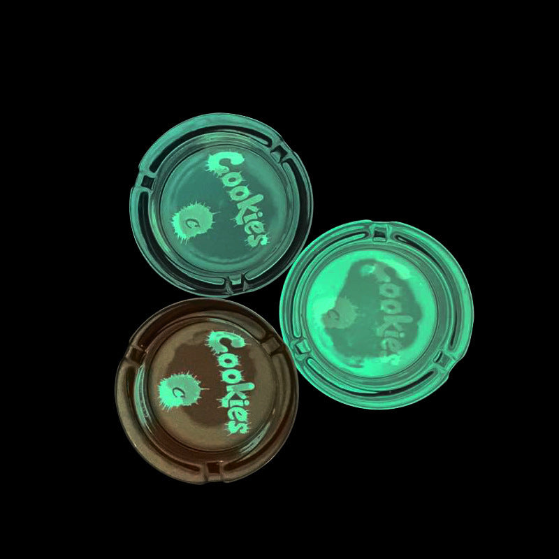 Cookies Printed Luminous Glass Ashtray