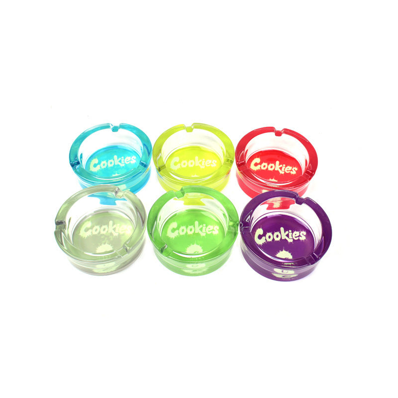 Cookies Printed Luminous Glass Ashtray