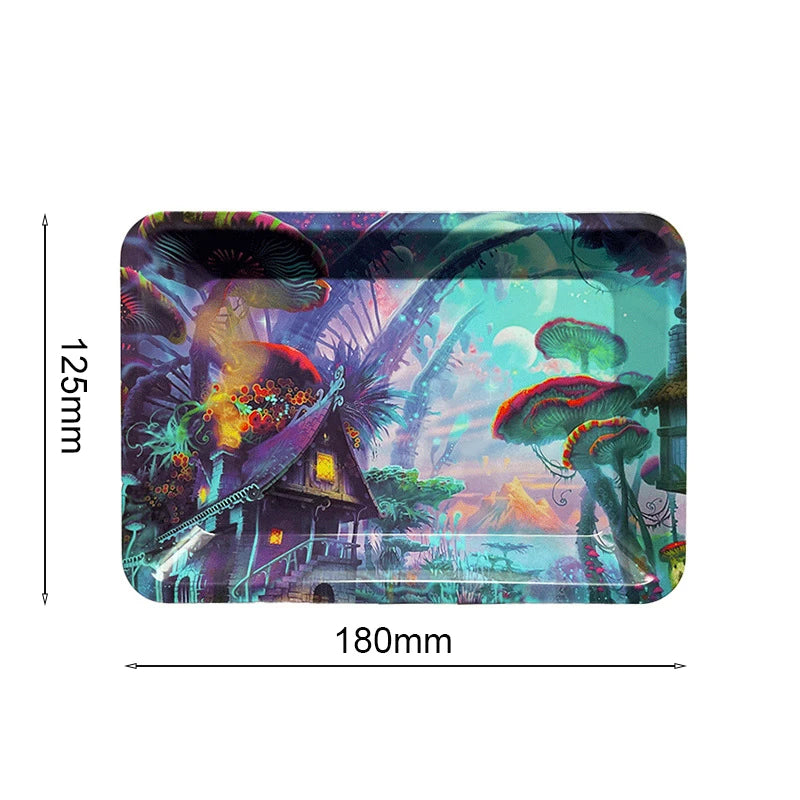 Colorful Metal Rolling Tray Smoking  Accessories Container 180*125mm