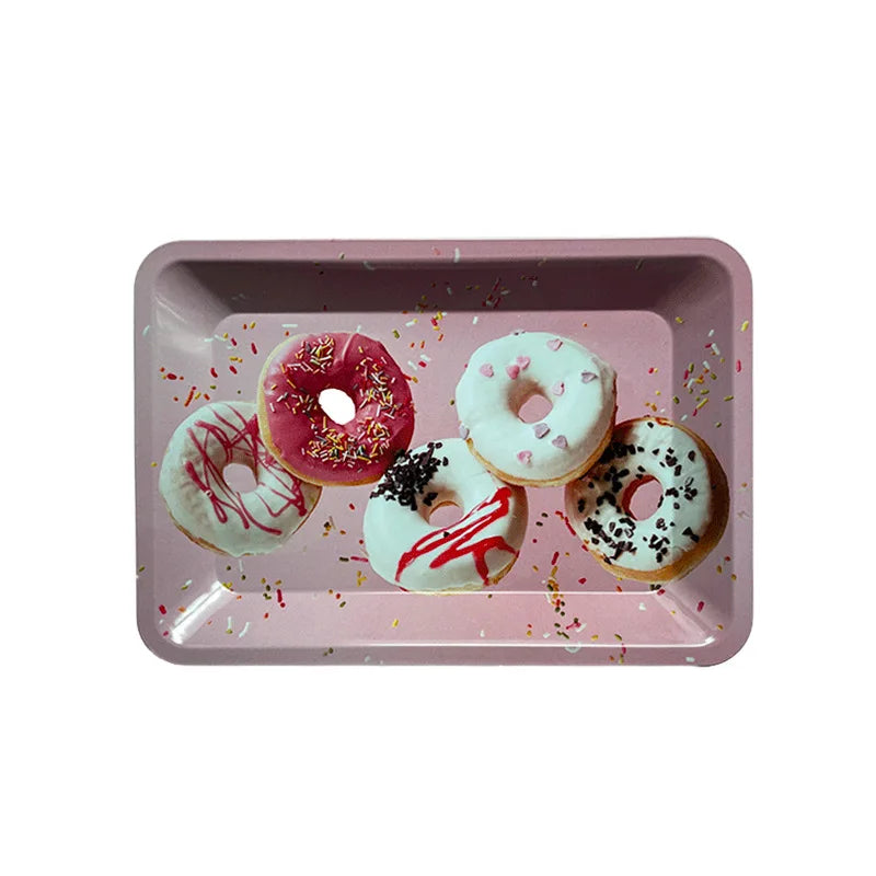 Colorful Metal Rolling Tray Smoking  Accessories Container 180*125mm