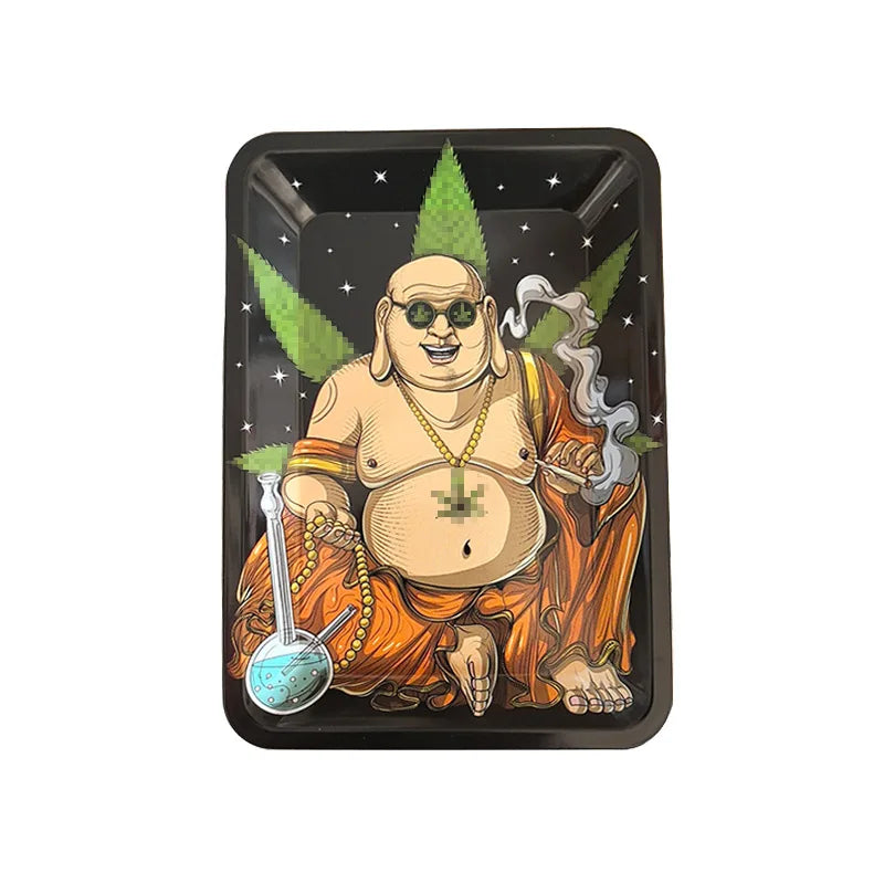 Colorful Metal Rolling Tray Smoking  Accessories Container 180*125mm