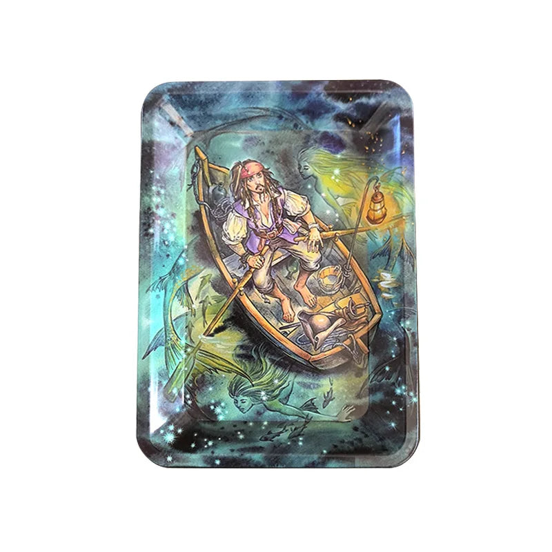 Colorful Metal Rolling Tray Smoking  Accessories Container 180*125mm
