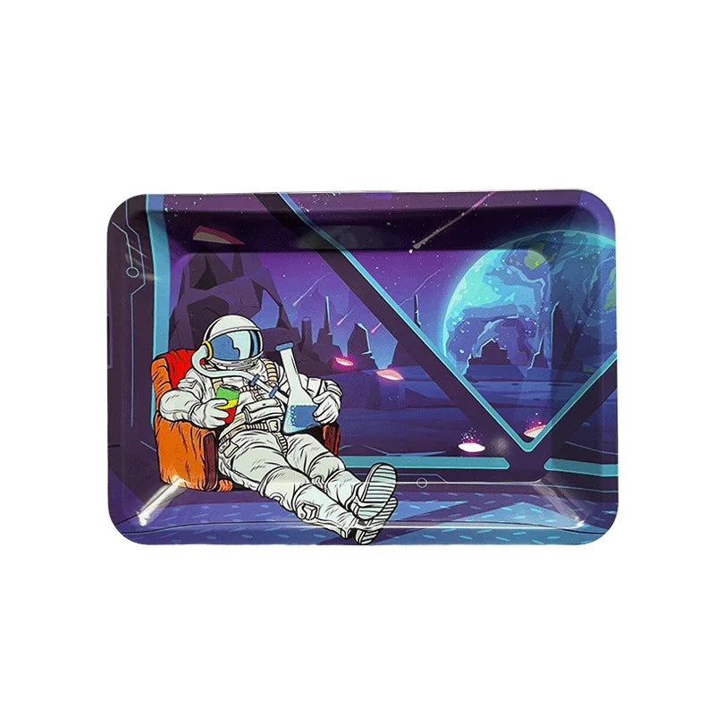 Colorful Metal Rolling Tray Smoking  Accessories Container 180*125mm