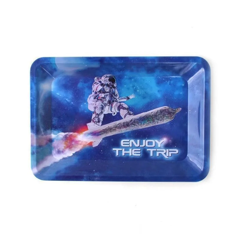 Colorful Metal Rolling Tray Smoking  Accessories Container 180*125mm