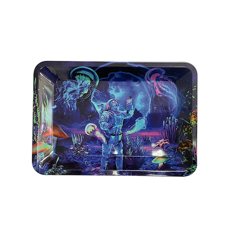 Colorful Metal Rolling Tray Smoking  Accessories Container 180*125mm