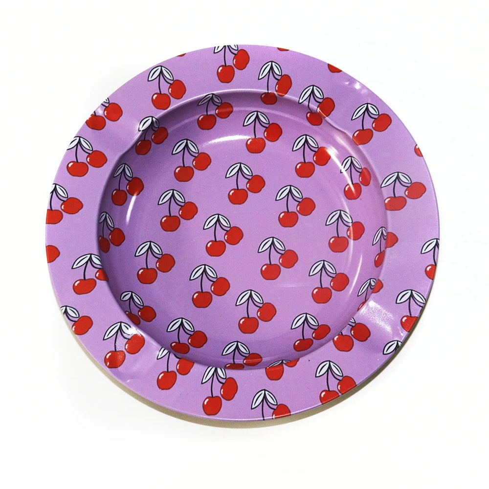 Cartoon Metal Rolling Tray - round Tobacco Herb Ashtray Creative Cigarette Holder Smoking Accessories