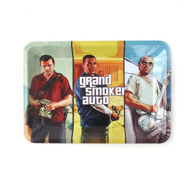 Colorful Metal Rolling Tray Smoking  Accessories Container 180*125mm