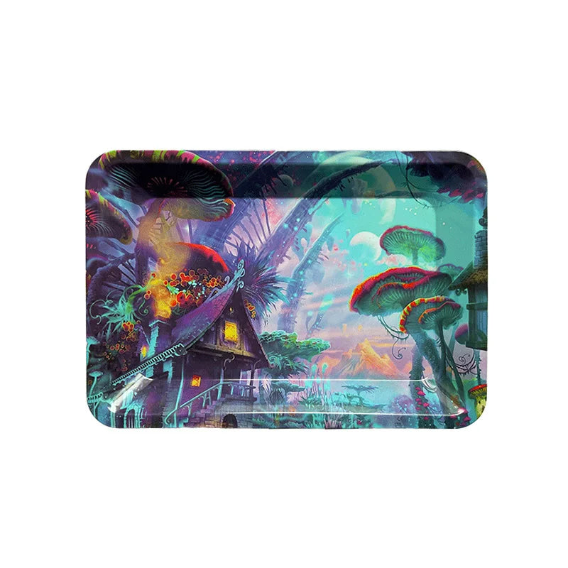 Colorful Metal Rolling Tray Smoking  Accessories Container 180*125mm