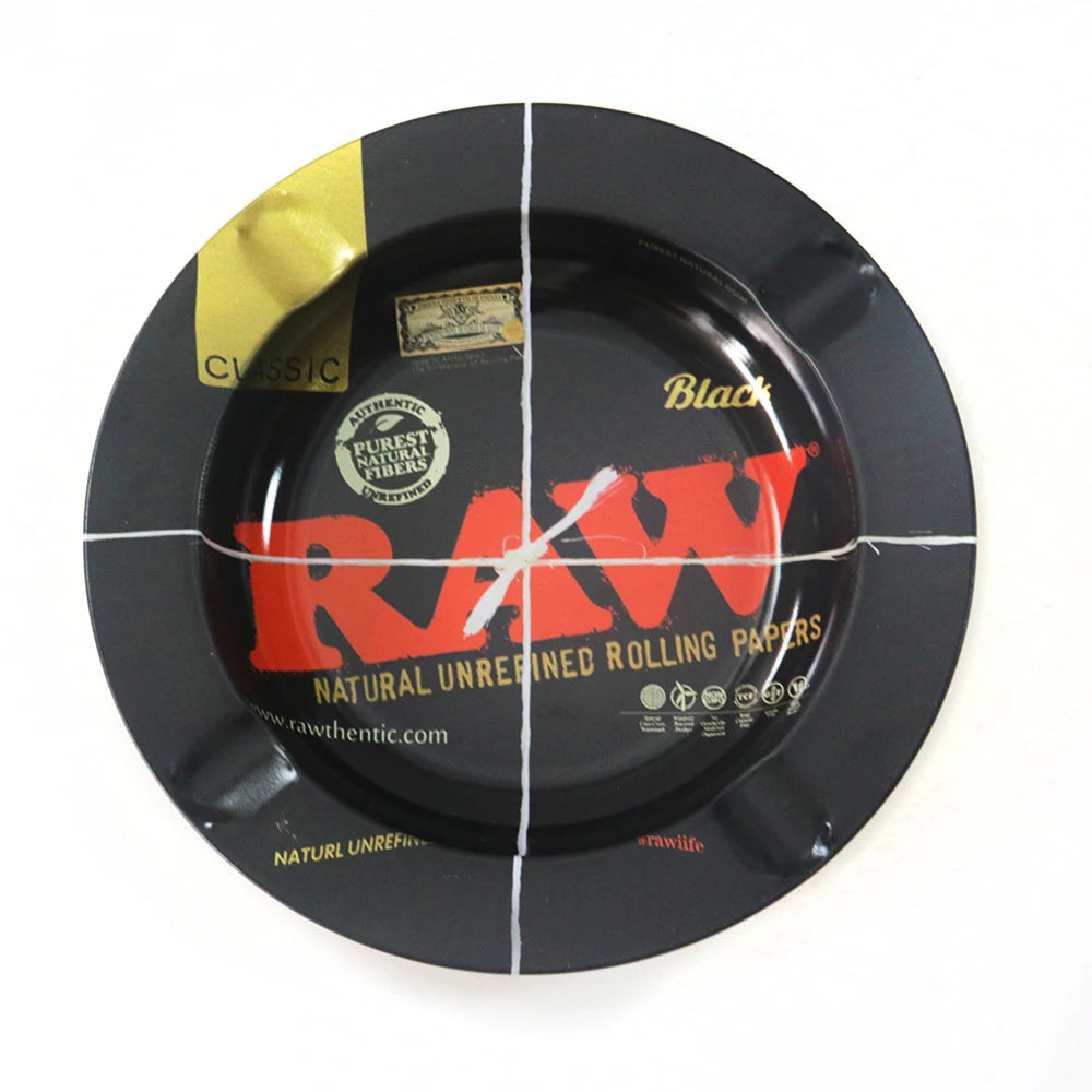 Cartoon Metal Rolling Tray - round Tobacco Herb Ashtray Creative Cigarette Holder Smoking Accessories