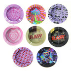 Cartoon Metal Rolling Tray - round Tobacco Herb Ashtray Creative Cigarette Holder Smoking Accessories