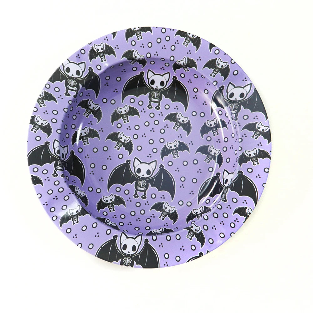Cartoon Metal Rolling Tray - round Tobacco Herb Ashtray Creative Cigarette Holder Smoking Accessories