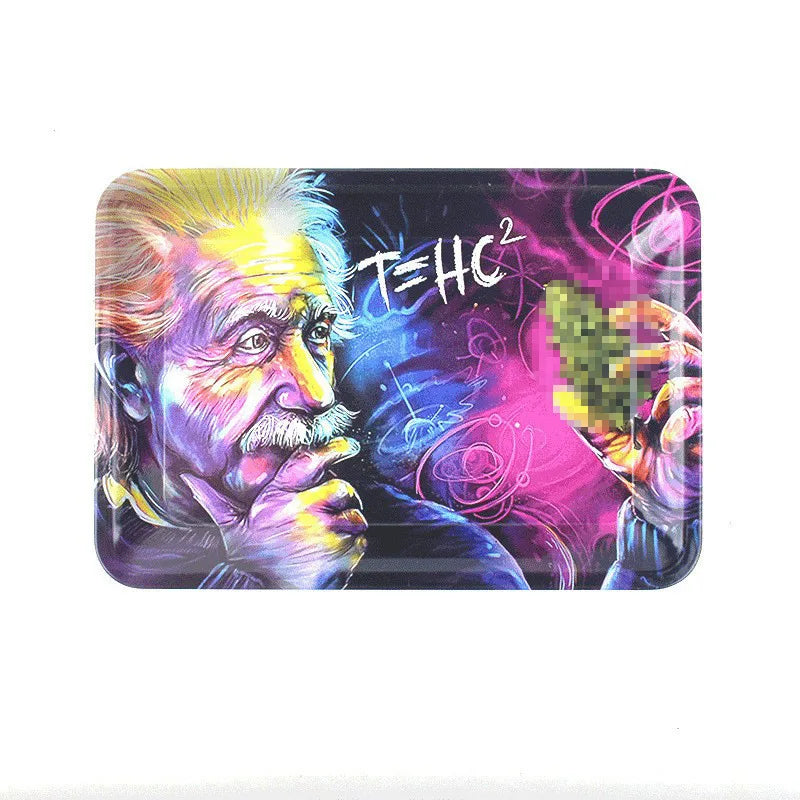 Colorful Metal Rolling Tray Smoking  Accessories Container 180*125mm
