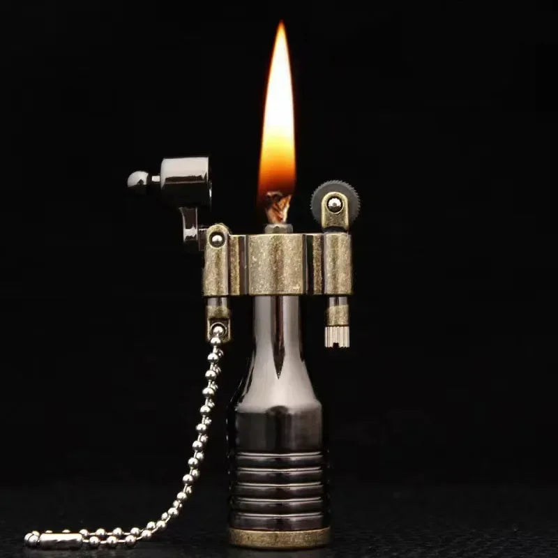 Retro Bullet Kerosene Lighter Metal Keychain Cigarette Smoking Accessories