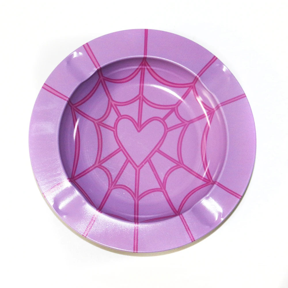Cartoon Metal Rolling Tray - round Tobacco Herb Ashtray Creative Cigarette Holder Smoking Accessories