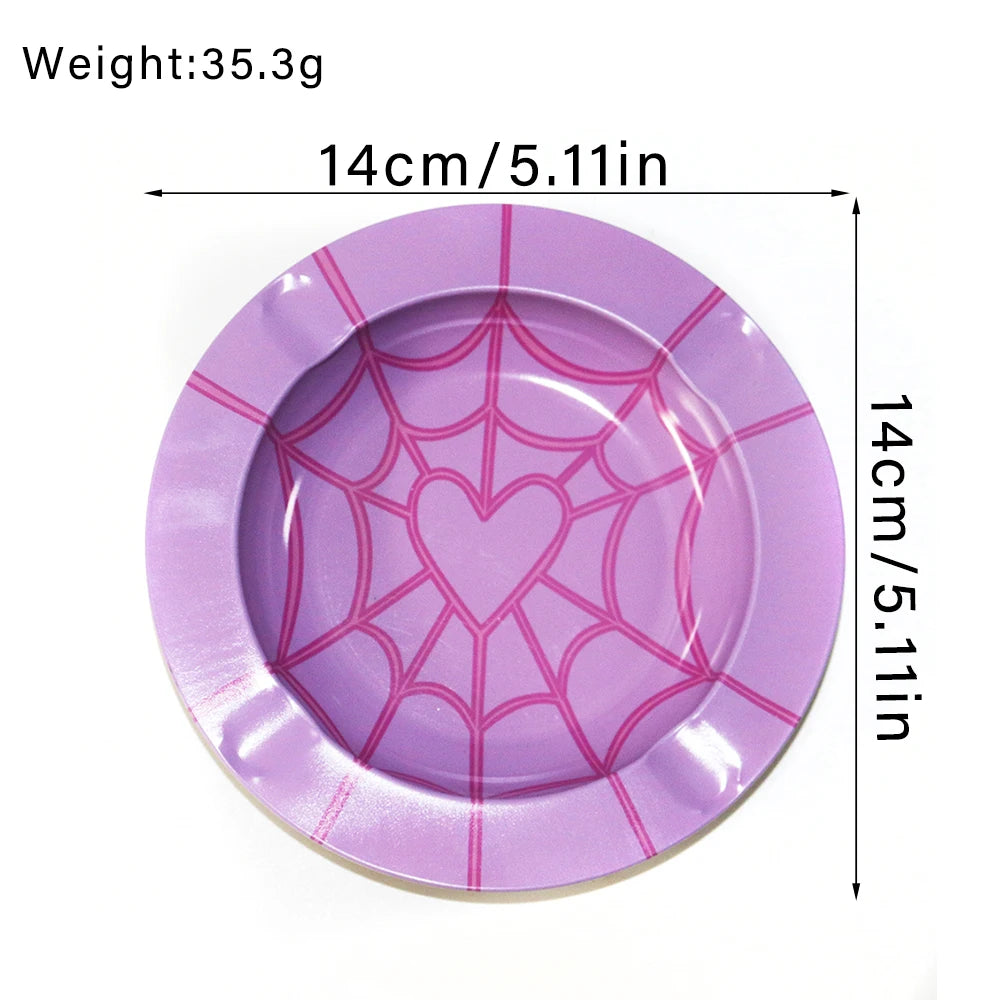 Cartoon Metal Rolling Tray - round Tobacco Herb Ashtray Creative Cigarette Holder Smoking Accessories