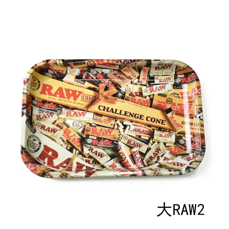 Colorful Metal Rolling Tray Smoking  Accessories Container 180*125mm